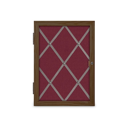 United Visual Products Sliding Door 8" Wood Framed Display Case, UVDC1650-OAK-COBACC UVDC1650-OAK-COBACC